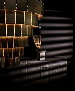 All Lighting Noir Shield Chandelier, Antique Brass 11 All Lighting Noir Shield Chandelier, Antique Brass