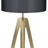 Noir Candis Lamp With Black Shade, Antique Brass Table Lamps 2 Noir Candis Lamp With Black Shade, Antique Brass Table Lamps