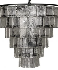 Noir Carnegie Chandelier, Black Metal, Large All Lighting