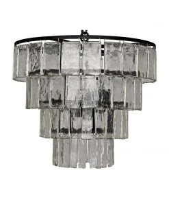 Noir Carnegie Chandelier, Black Metal, Medium