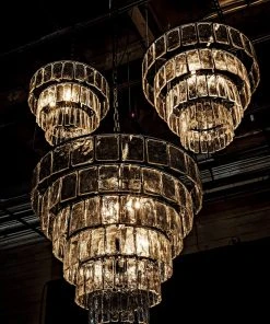 Noir Carnegie Chandelier, Black Metal, Small