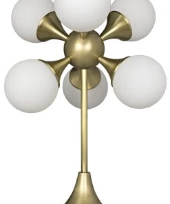 Noir Globular Table Lamp, Antique Brass Table Lamps