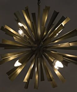 Noir Bero Chandelier, Antique Brass