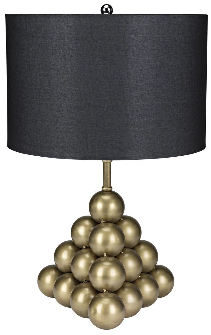 Table Lamps Noir Lea Table Lamp W/ Shade, Antique Brass 3 Table Lamps Noir Lea Table Lamp W/ Shade, Antique Brass