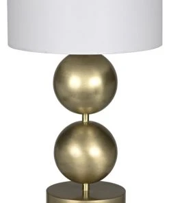Table Lamps Noir Tulum Table Lamp With Shade, Antique Brass