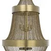 Noir Pavilion Chandelier, Antique Brass