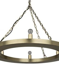 Noir Ciro Chandelier, Antique Brass