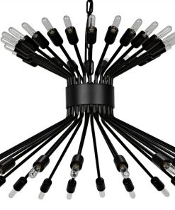 All Lighting Noir Mancini Chandelier, Black Metal