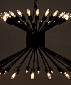 All Lighting Noir Mancini Chandelier, Black Metal