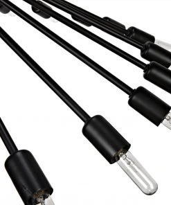 All Lighting Noir Mancini Chandelier, Black Metal