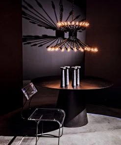 All Lighting Noir Mancini Chandelier, Black Metal
