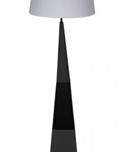 Noir Rhombus Floor Lamp With Shade, Black Metal