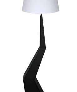 Noir Rhombus Floor Lamp With Shade, Black Metal