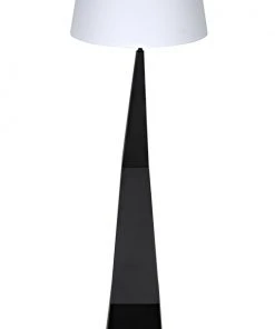 Noir Rhombus Floor Lamp With Shade, Black Metal