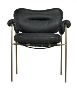 Noir Aphrodites Chair, Metal With Leather