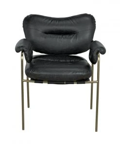 Noir Aphrodites Chair, Metal With Leather