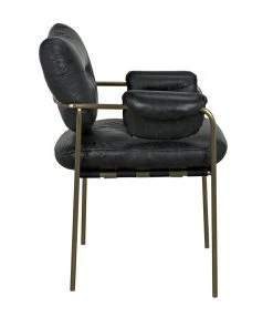 Noir Aphrodites Chair, Metal With Leather