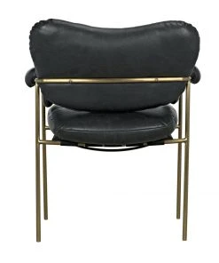 Noir Aphrodites Chair, Metal With Leather