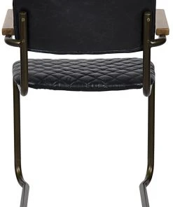 Noir 0045 Arm Chair, Vintage Black Leather