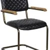 Noir 0045 Arm Chair, Vintage Black Leather