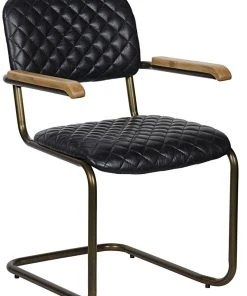 Noir 0045 Arm Chair, Vintage Black Leather