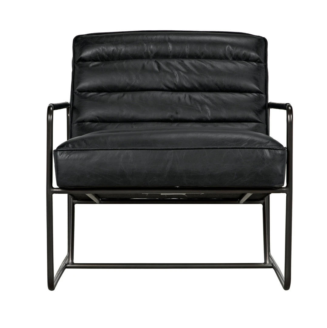 Noir Demeter Chair, Metal And Leather LIVING ROOM 5 Noir Demeter Chair, Metal And Leather LIVING ROOM