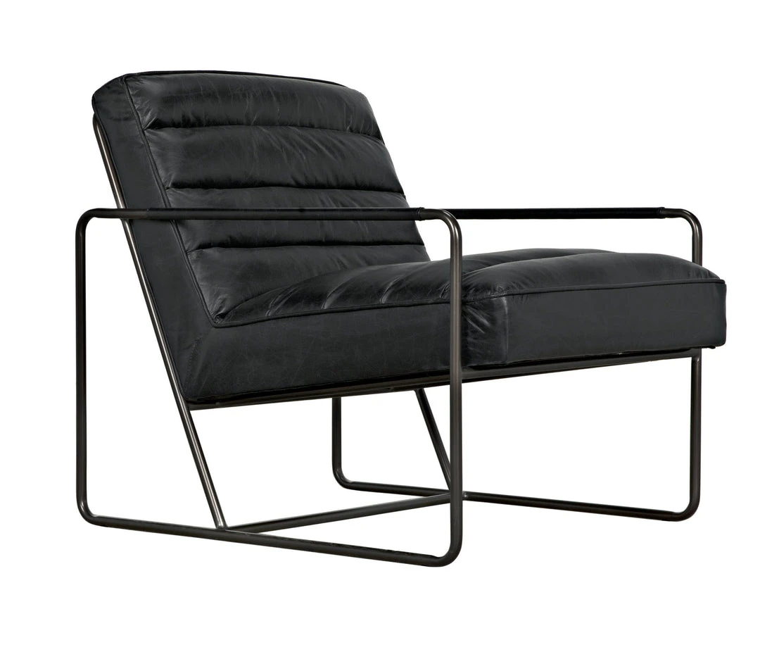Noir Demeter Chair, Metal And Leather LIVING ROOM 7 Noir Demeter Chair, Metal And Leather LIVING ROOM