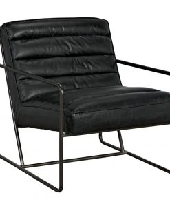 Noir Demeter Chair, Metal And Leather LIVING ROOM
