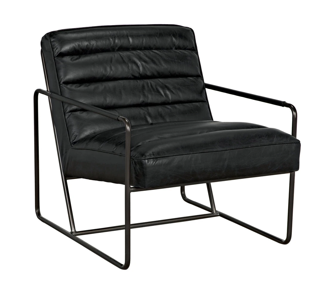 Noir Demeter Chair, Metal And Leather LIVING ROOM 3 Noir Demeter Chair, Metal And Leather LIVING ROOM