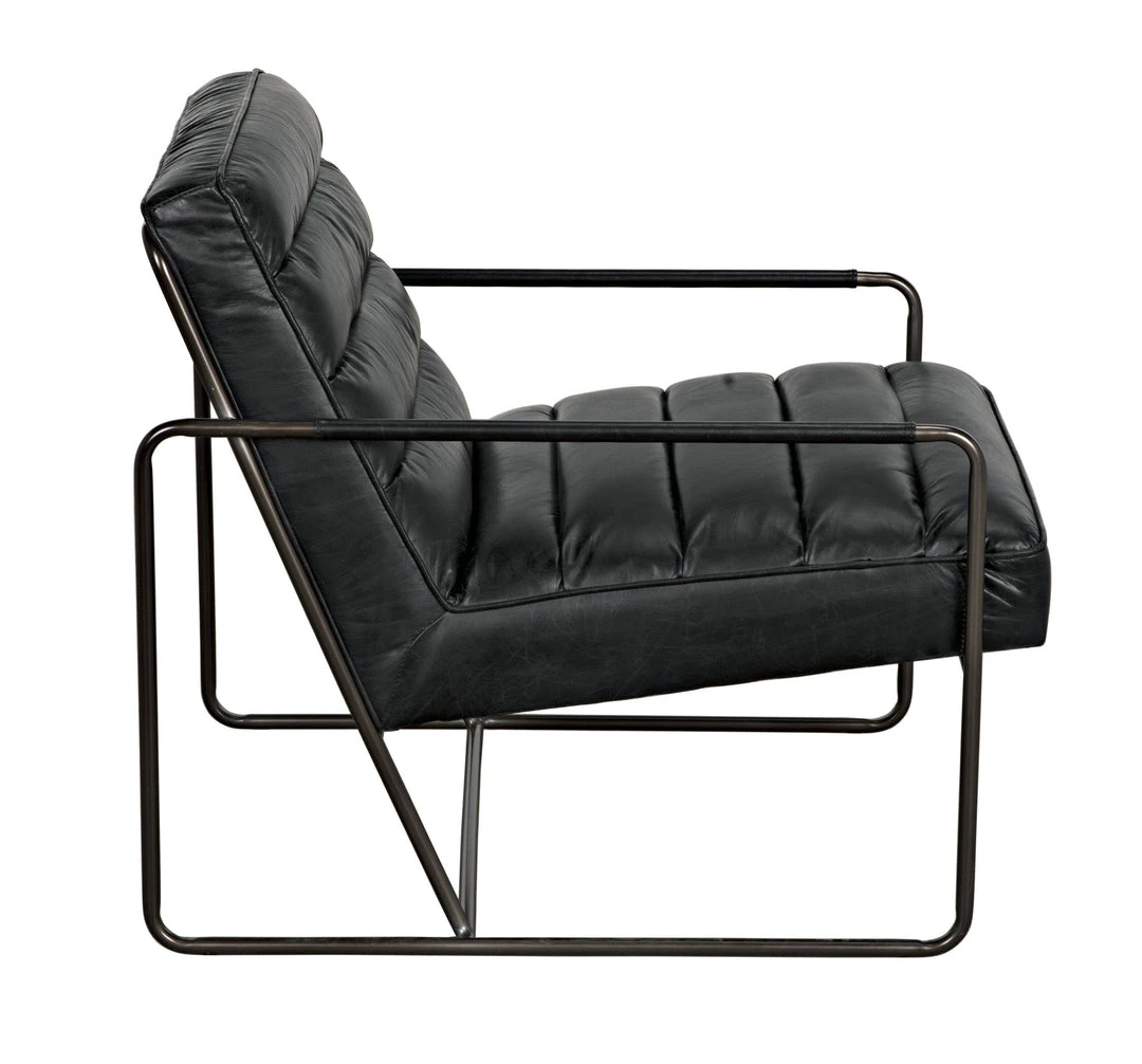 Noir Demeter Chair, Metal And Leather LIVING ROOM 10 Noir Demeter Chair, Metal And Leather LIVING ROOM