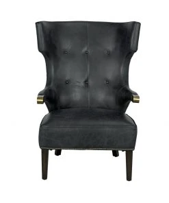 LIVING ROOM Noir Heracles Chair, Leather