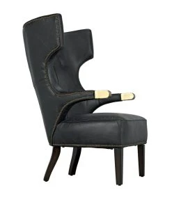LIVING ROOM Noir Heracles Chair, Leather