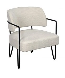Noir Zeus Chair, Metal And Teddy Fabric