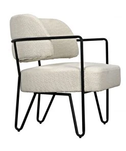 Noir Zeus Chair, Metal And Teddy Fabric