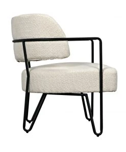 Noir Zeus Chair, Metal And Teddy Fabric