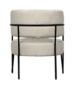 Noir Zeus Chair, Metal And Teddy Fabric