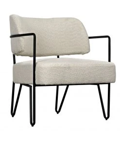Noir Zeus Chair, Metal And Teddy Fabric