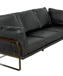 LIVING ROOM Noir Apollo Sofa, Leather