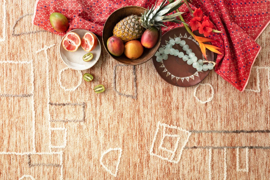 Justina Blakeney X Loloi Leela Hand Tufted Terracotta / Natural Rug 5 Justina Blakeney X Loloi Leela Hand Tufted Terracotta / Natural Rug