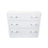 Worlds Away Tapering Chest In Matte White Lacquer With Three Lacquered White Linen Drawers LIVING ROOM
