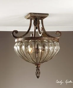 Uttermost Galeana 2 Light Glass Semi Flushmount All Lighting