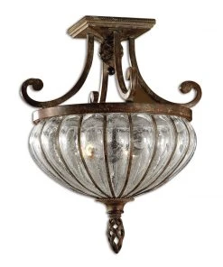 Uttermost Galeana 2 Light Glass Semi Flushmount All Lighting