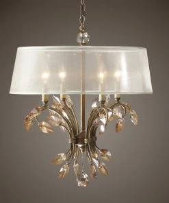Uttermost Alenya 4 Light Gold Metal Chandelier