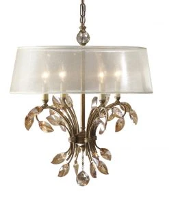 Uttermost Alenya 4 Light Gold Metal Chandelier