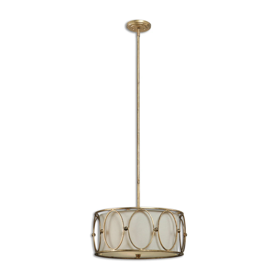 Pendants Uttermost Ovala 3 Light Gold Drum Pendant 3 Pendants Uttermost Ovala 3 Light Gold Drum Pendant