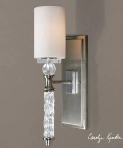 Uttermost Campania 1 Light Carved Glass Sconce