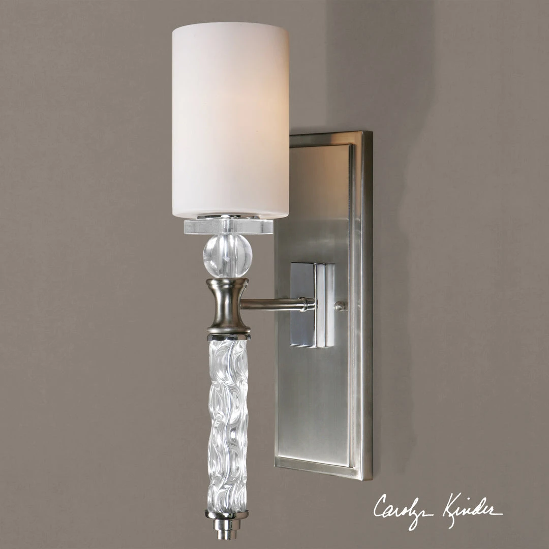 Uttermost Campania 1 Light Carved Glass Sconce 4 Uttermost Campania 1 Light Carved Glass Sconce