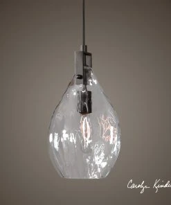 All Lighting Uttermost Campester 1 Light Watered Glass Mini Pendant