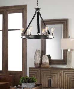 Uttermost Marlow 6 Light Antique Bronze Chandelier