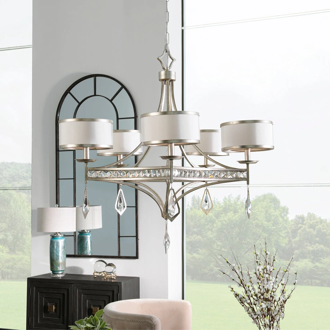 All Lighting Uttermost Tamworth 5 Light Silver Champagne Chandelier 4 All Lighting Uttermost Tamworth 5 Light Silver Champagne Chandelier